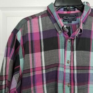 Burberry's plaid button down shirt sz. XL …